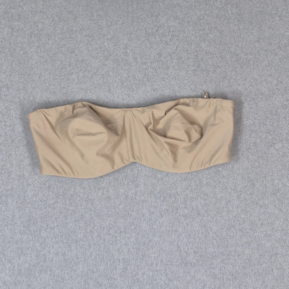 Lilyette Women Bra 36D Beige Bandeau Underwired Bow Strapless